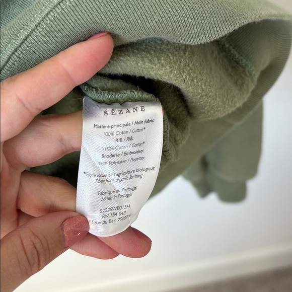 Sezane Amour Sweatshirt in Sage Green size Small - Picture 5 of 5